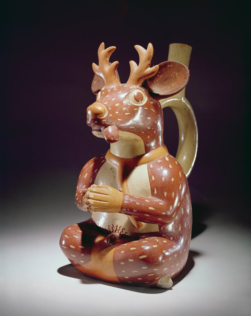 Captive Deer-man，Mochica（陶器）的陶器 作者 秘鲁学校