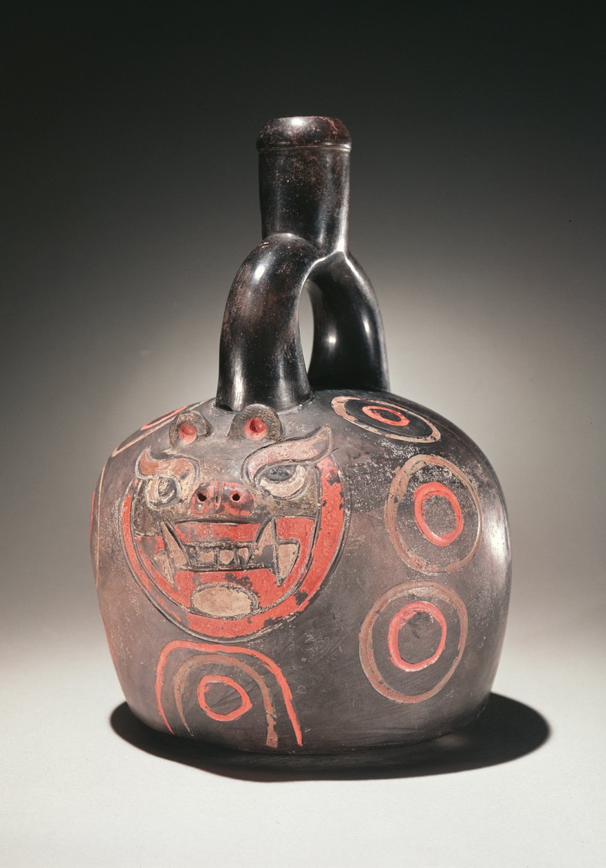 船与美洲狮，Chavin文化，公元前90年（陶瓷） 作者 秘鲁学校