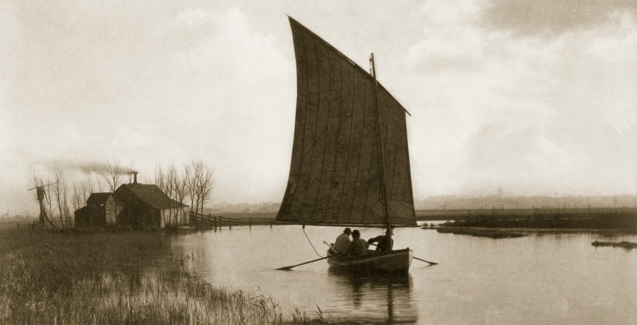 旧秩序和新的，生活和景观在诺福克广场，c.1886 作者 彼得·爱默生和托马斯·古道尔