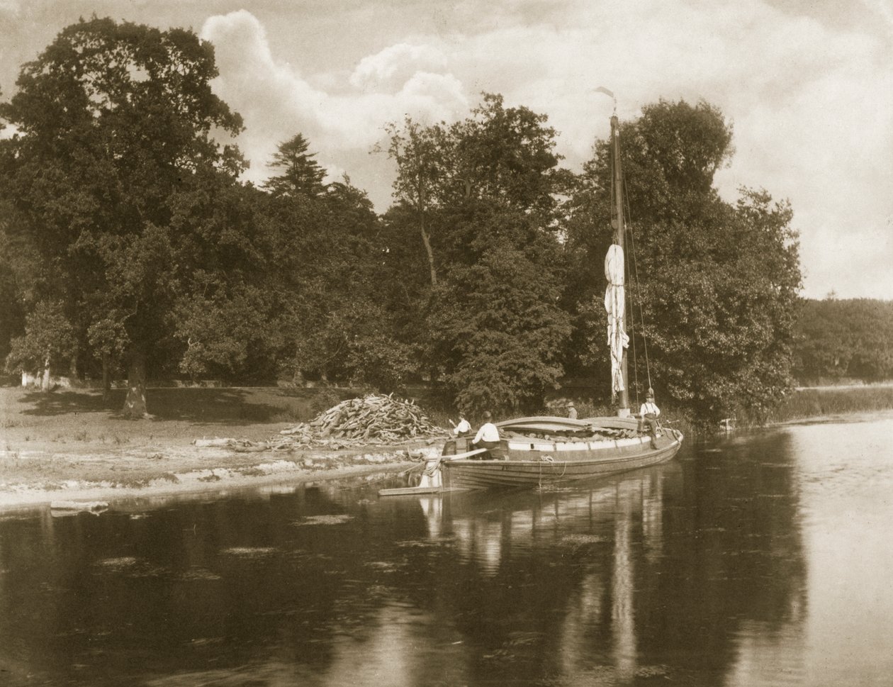 在Coltshall的河Bune，在诺福克Broads的生活和风景，c.1886 作者 彼得·爱默生和托马斯·古道尔