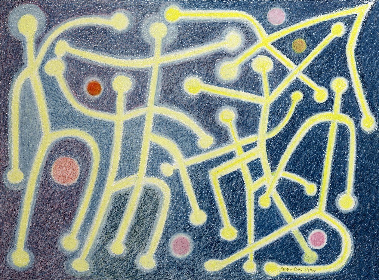 舞蹈，1985年（纸上油画） 作者 彼得·戴维森
