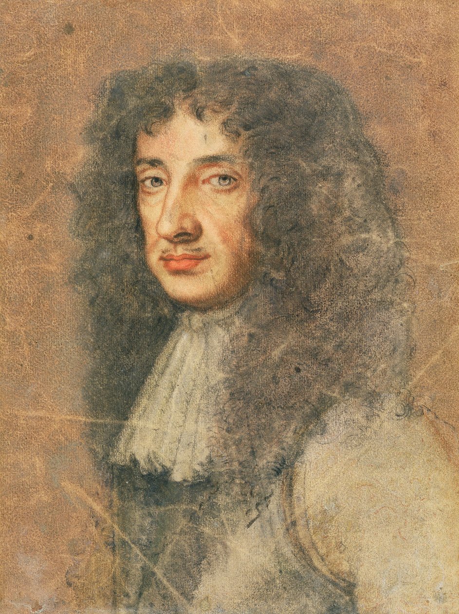 Charles II，c.1675（彩色粉笔在纸上） 作者 彼得·莱利