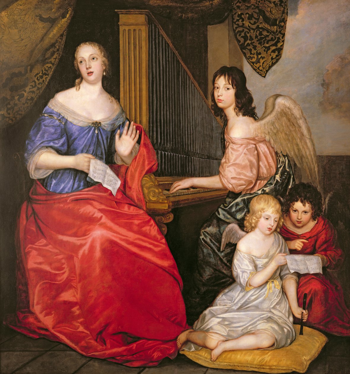 Francoise Louise（1644-1710）La Valliere公爵夫人与她的孩子一样天使 作者 彼得·莱利