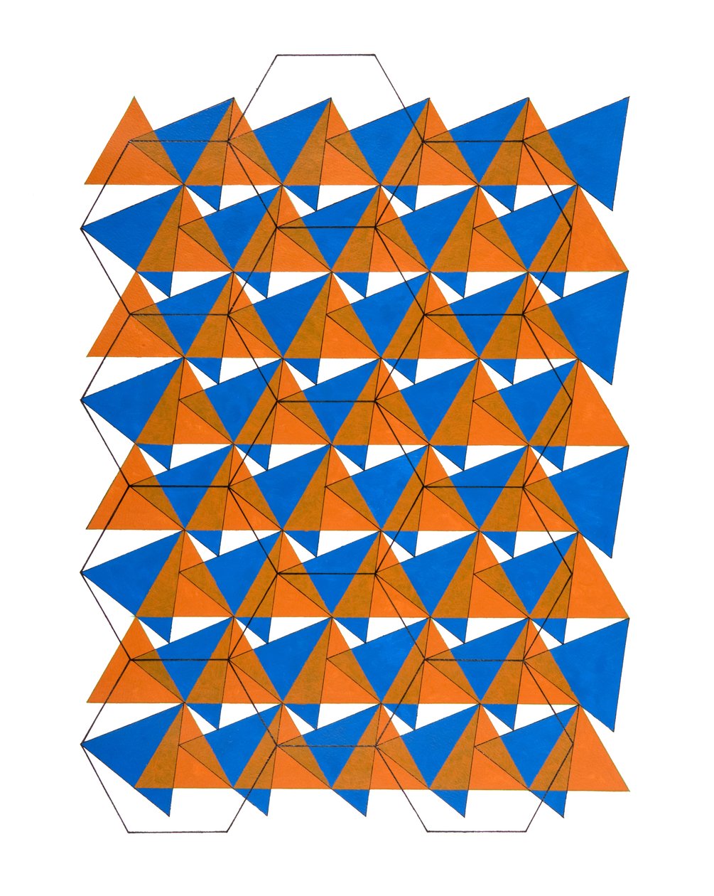 覆盖网格，2007年（纸上丙烯酸） 作者 彼得麦克卢尔