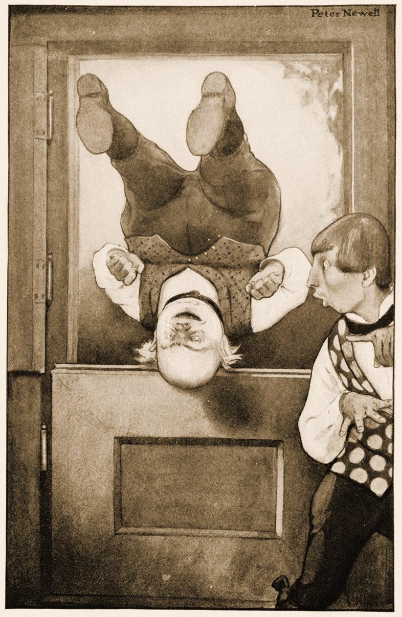 “老父亲威廉在门口翻筋斗”，图为刘易斯卡罗尔的“爱丽丝梦游仙境”，1901年 作者 彼得·纽维尔