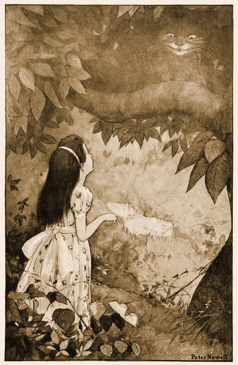 这次它消失得相当缓慢，1901年Lewis Carrolls Alices Adventures in Wonderland的插图 作者 彼得·纽维尔