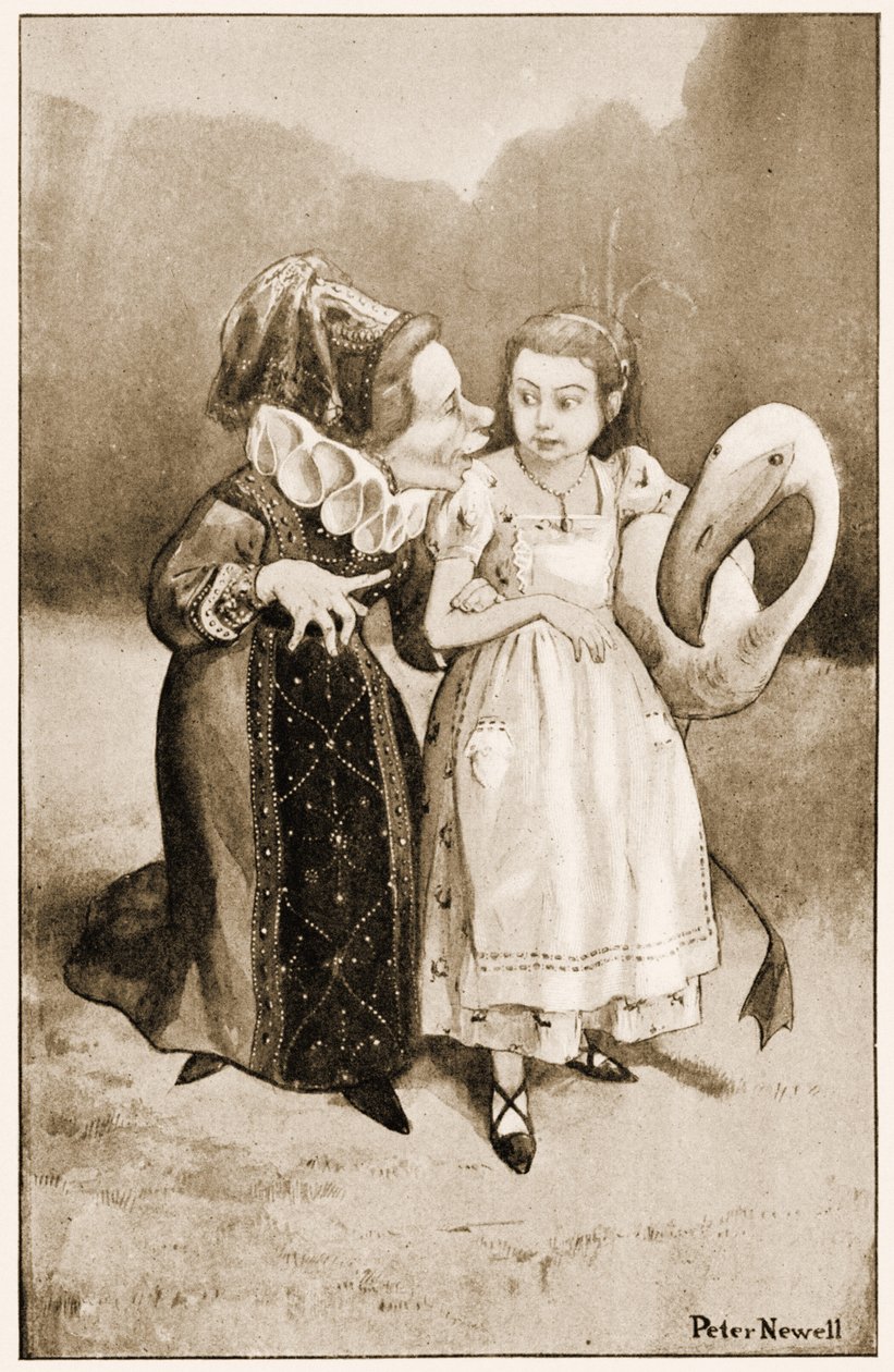 啧啧，啧啧！公爵夫人说，1901年刘易斯卡罗尔斯Alices Adventures in Wonderland的插图 作者 彼得·纽维尔