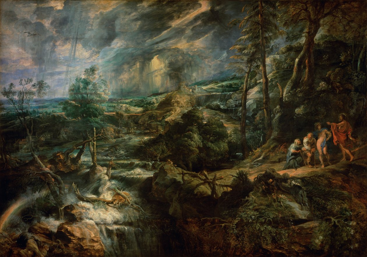 与Philemon和Baucis的风景c.1625 作者 彼得·保罗·鲁本斯
