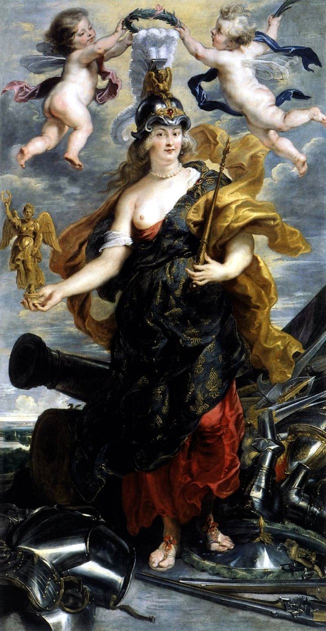 Medici玛丽的画象在一个胜利的女王王后的Medici玛丽画象在Bellone 作者 彼得·保罗·鲁本斯