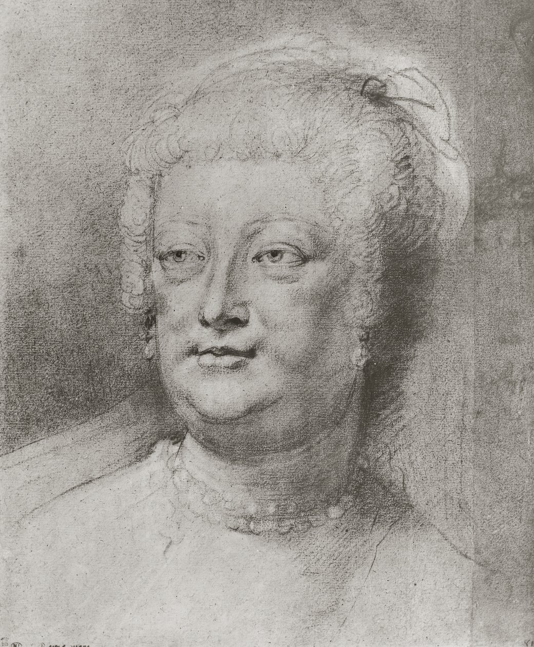 Marie de Medici的肖像（1573-1642），1622年（皮埃尔黑色和红色粉笔，白色突出） 作者 彼得·保罗·鲁本斯