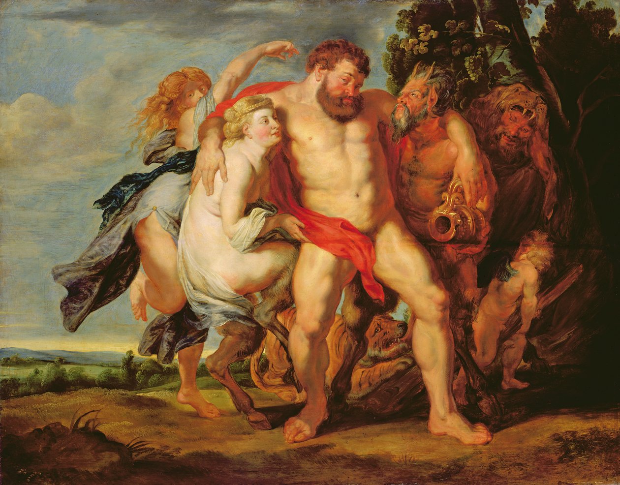 Drunken Hercules（橡木油） 作者 鲁本斯的彼得·保罗工作室