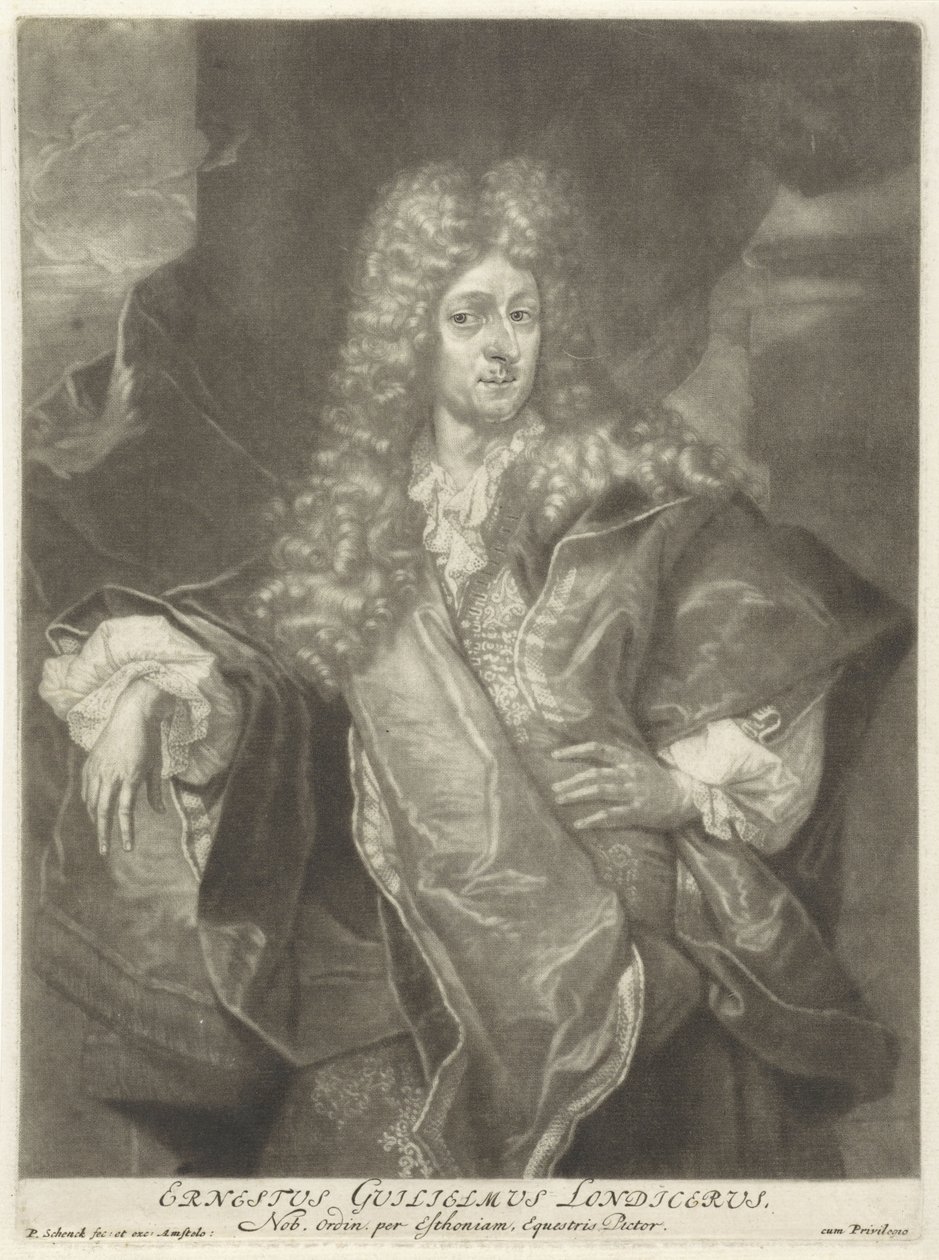 Ernst Wilhelm Londice的肖像作者：Pieter Schenk（I），1670  -  1713 作者 彼得·申克