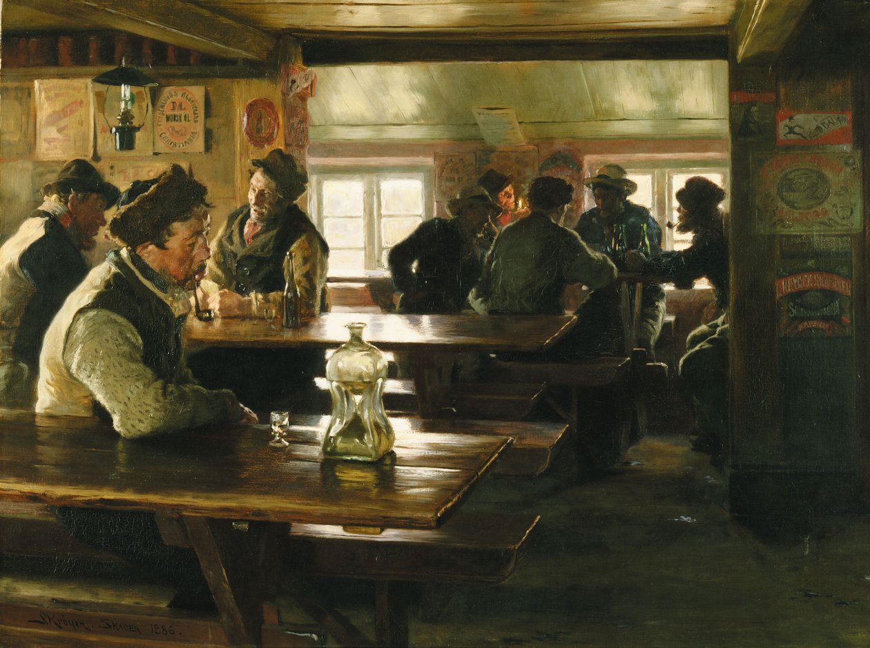 在Skagen的Merchant Winthers酒馆 作者 Peder Severin Krøyer