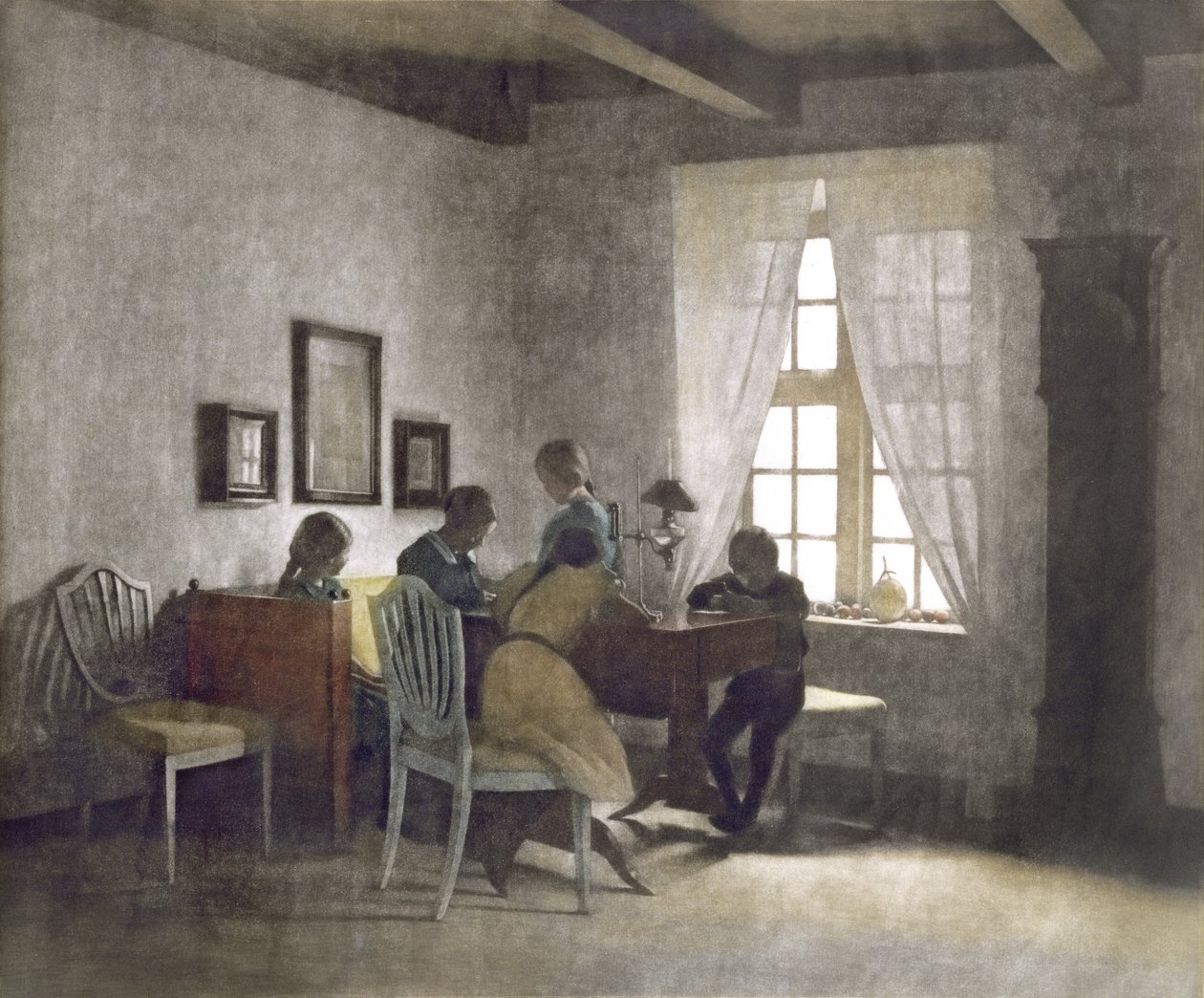 桌上的孩子（mezzotint） 作者 彼得·威廉·伊尔斯特德