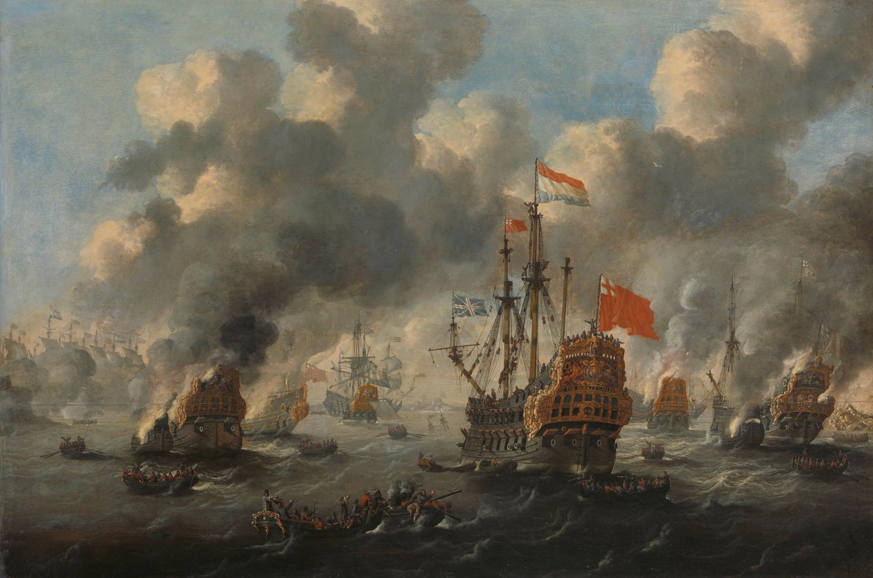 1667年6月20日英国舰队在查塔姆的焚烧 作者 彼得·范·德·韦尔德