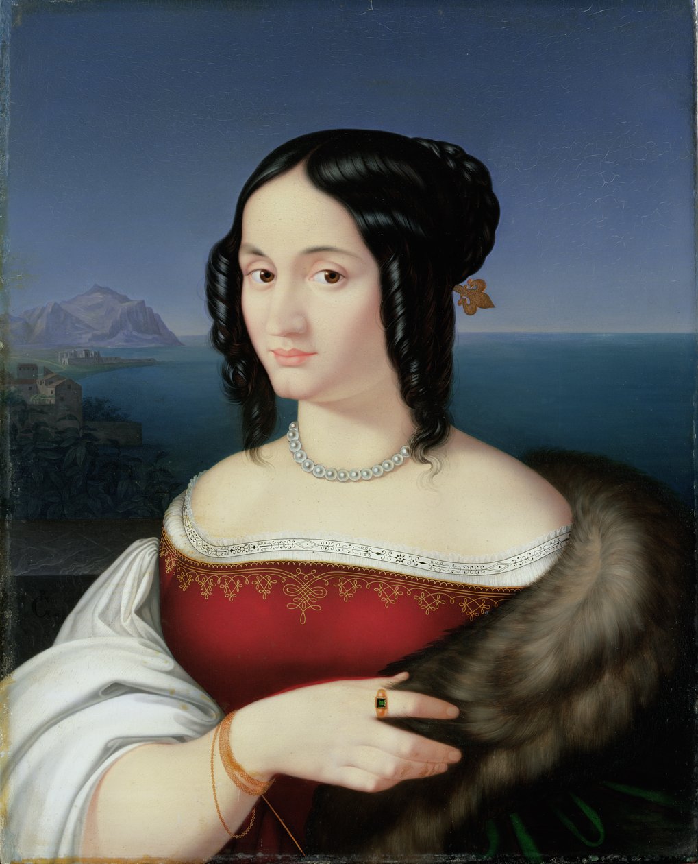卡罗琳娜·格罗西，艺术家的第一位妻子，1813-14 作者 彼得·冯·科尼利厄斯