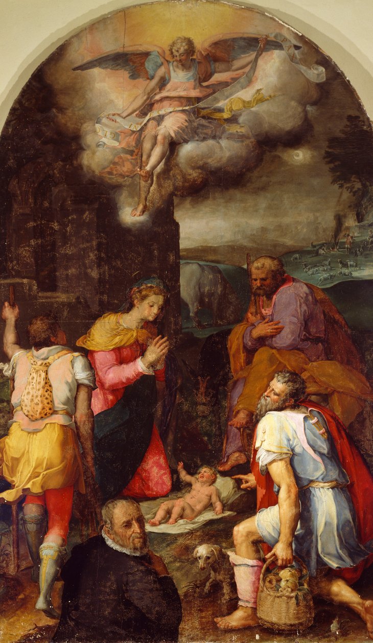 牧羊人的崇拜》，彼得-坎迪德（1548-1628 年），油画，248x162 厘米 作者 彼得 (1548-1628) 坦率