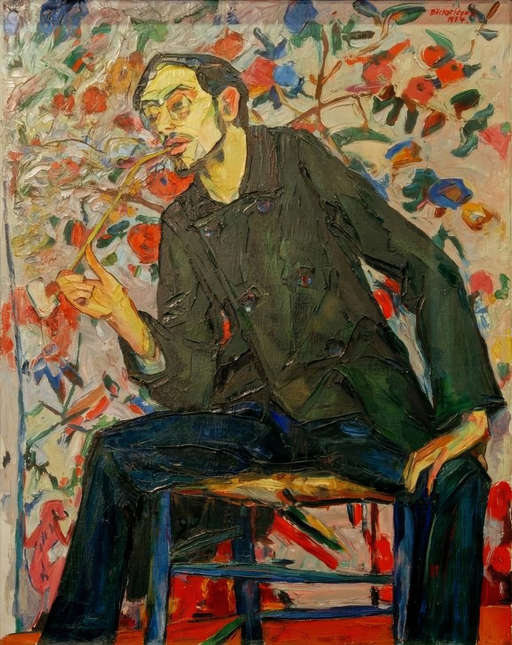 画家Conrad Felixmüller的肖像 作者 彼得·奥古斯特·博克斯蒂格尔