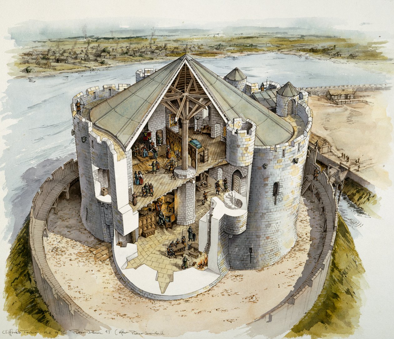 克利福德塔，14世纪中期，c1990-2010。   作者 彼得·邓恩