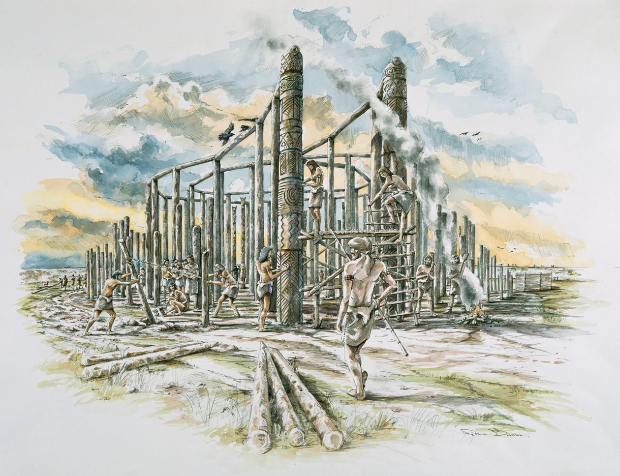 杜林顿墙，威尔特郡，约公元前2500年 2000年左右 作者 彼得·邓恩