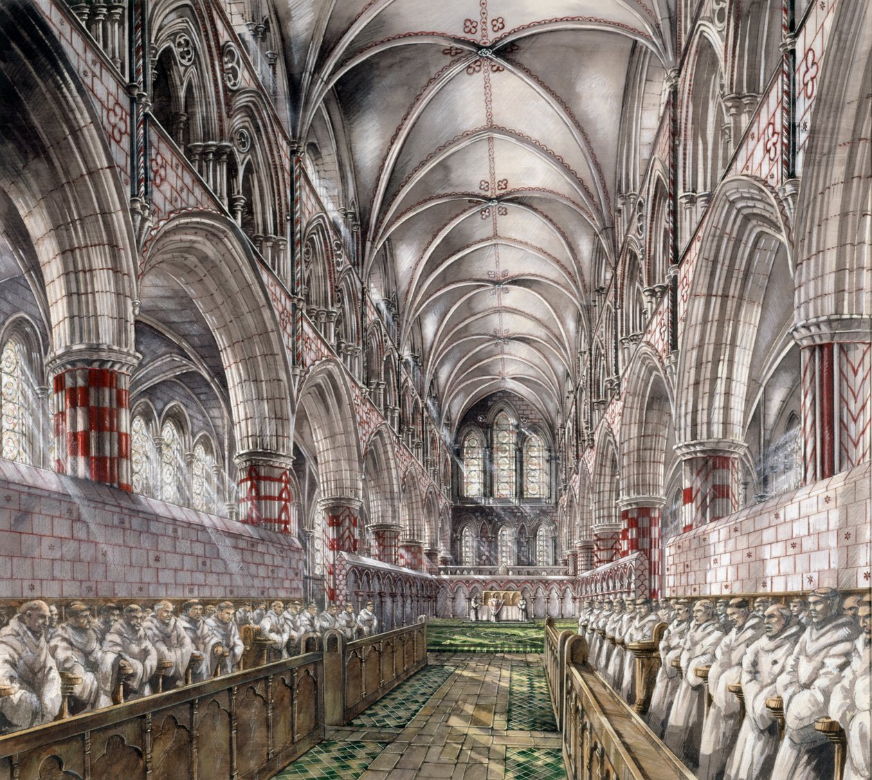 Rievaulx修道院，13世纪，约1990-2010年 作者 彼得·邓恩