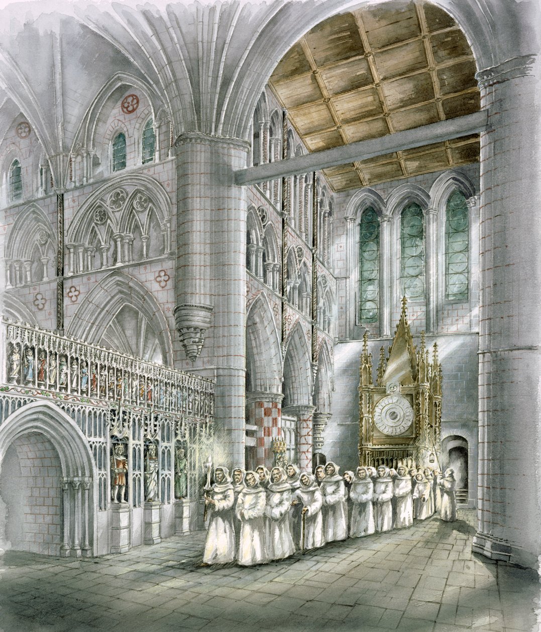 Rievaulx修道院, 15世纪, 约1990-2010年 作者 彼得·邓恩