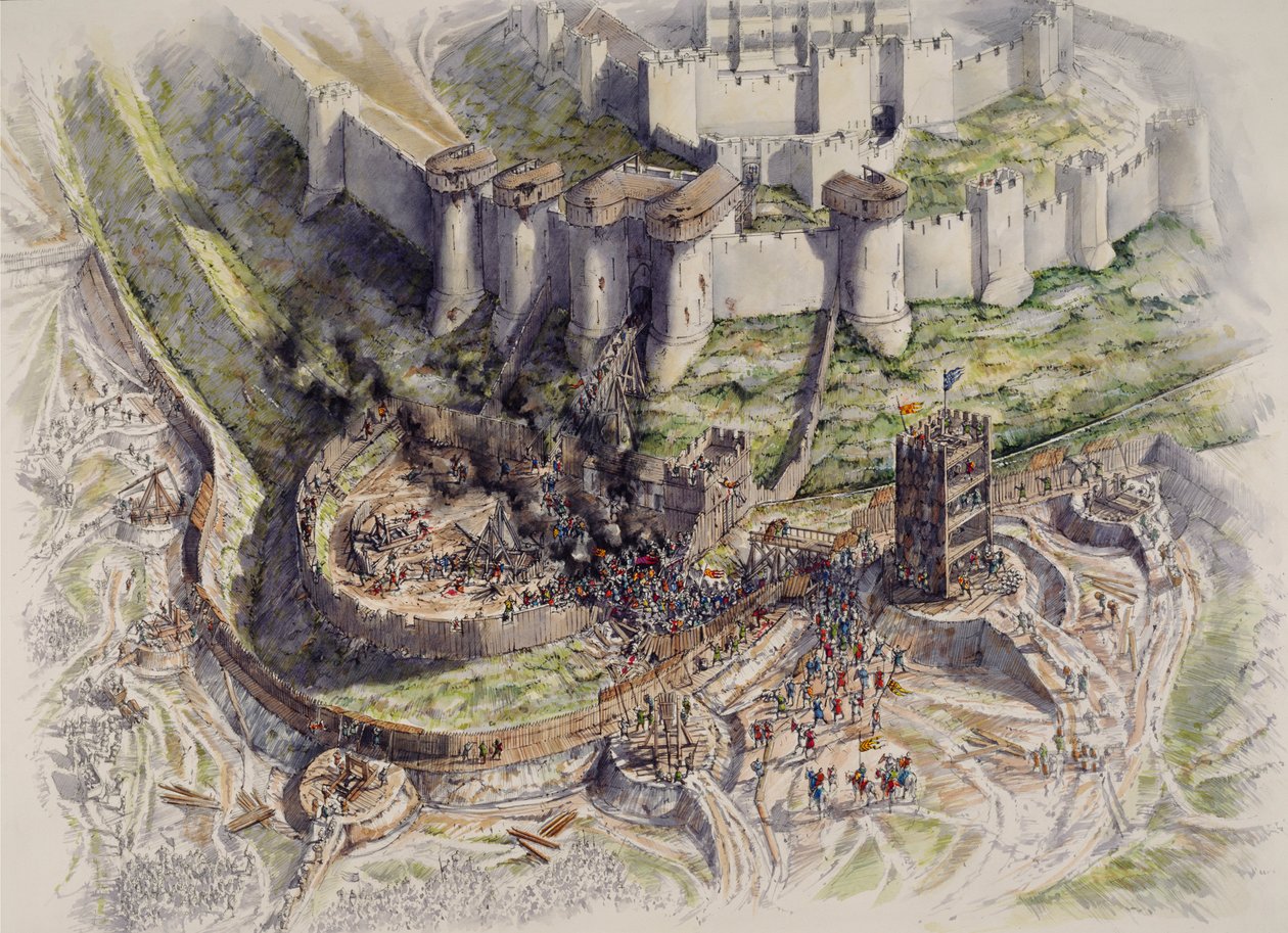 多佛尔城堡的围攻，肯特郡，1216年 c1995-c2006.   作者 彼得·邓恩