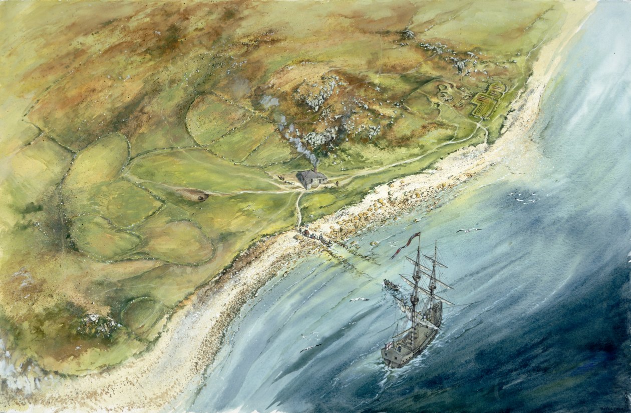 圣海伦检疫站，斯基利群岛，约1764年，约1990-2010年 作者 彼得·邓恩