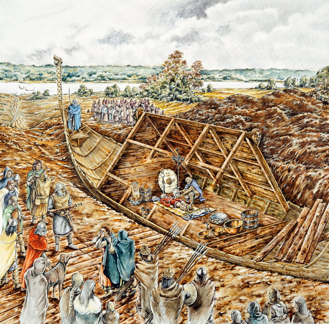 萨顿胡船葬，7世纪，1990-2010年 作者 彼得·邓恩