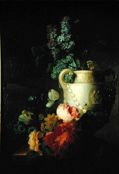 大理石的丁香花瓶（布面油画 作者 彼得·法斯