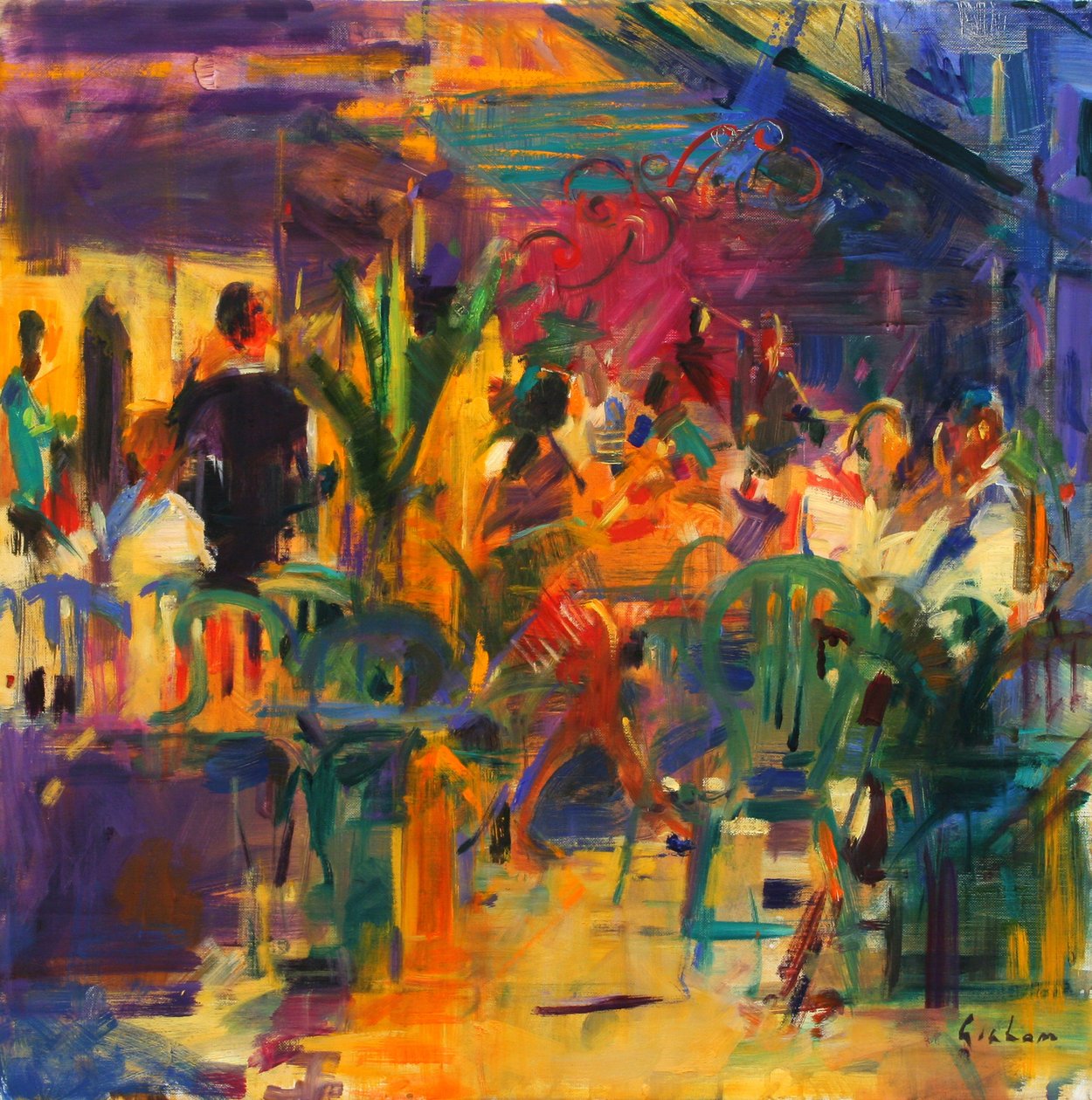 Cafe de la Place，St Paul de Vence 作者 彼得格雷厄姆（当代）