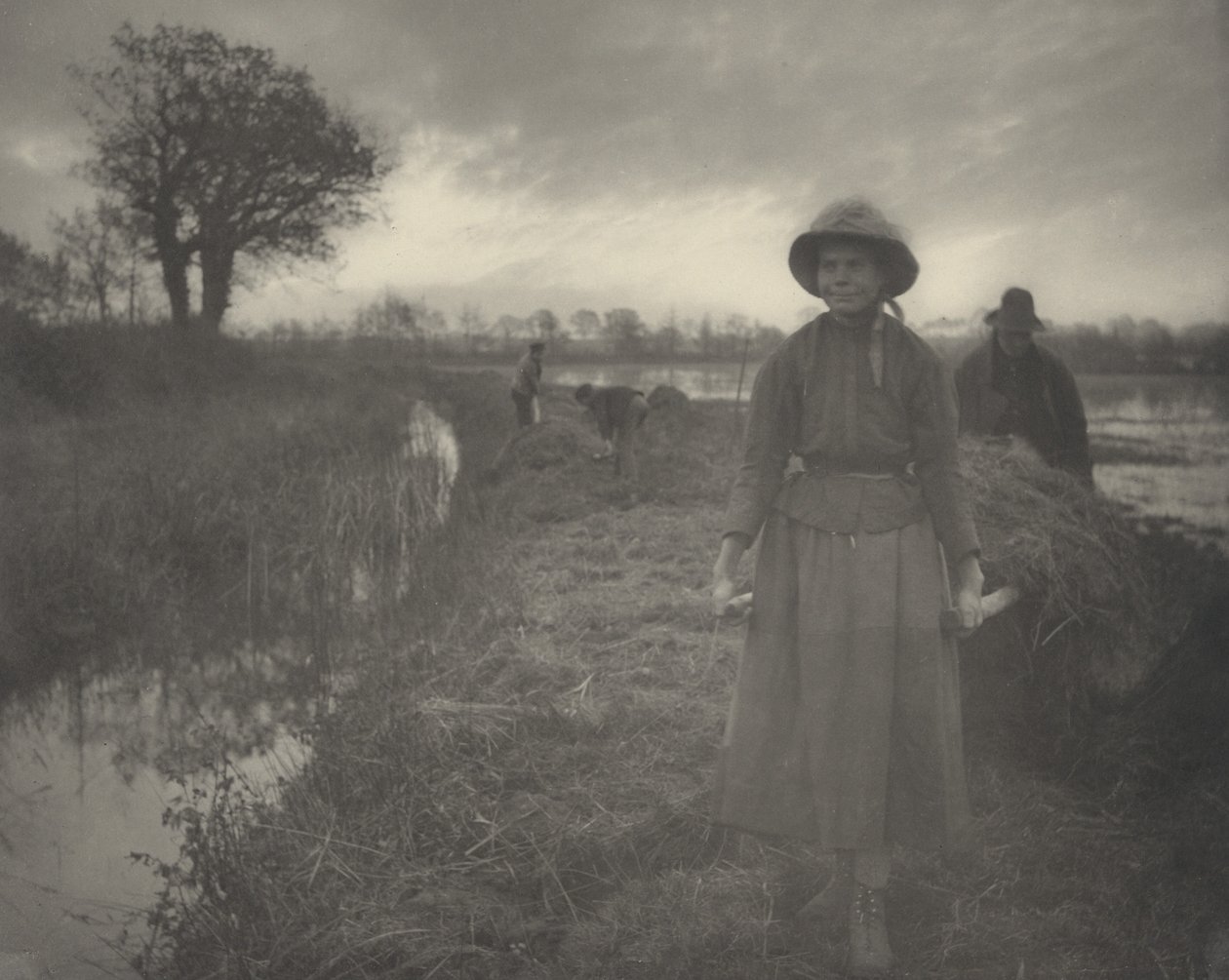 Poling the Marsh Hay, 1886年。创作人。彼得-亨利-爱默生博士，托马斯-弗雷德里克-古道尔。 作者 彼得·亨利·爱默生、托马斯·弗雷德里克·古道尔
