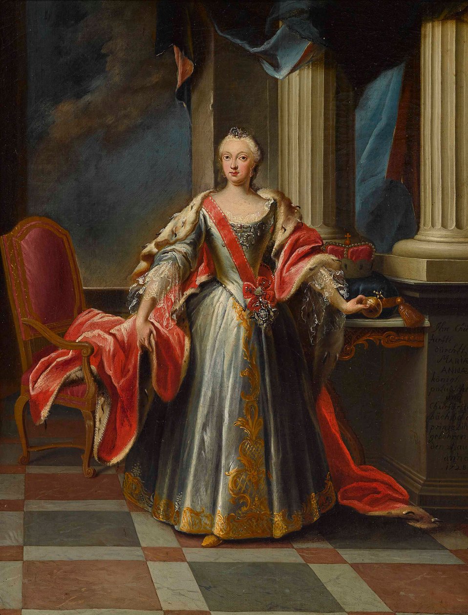 萨克森州玛丽亚·安娜·索菲娅（Maria Anna Sophia）的画像，1728年至1797年，巴伐利亚女星。 作者 彼得·雅各布·霍尔曼斯