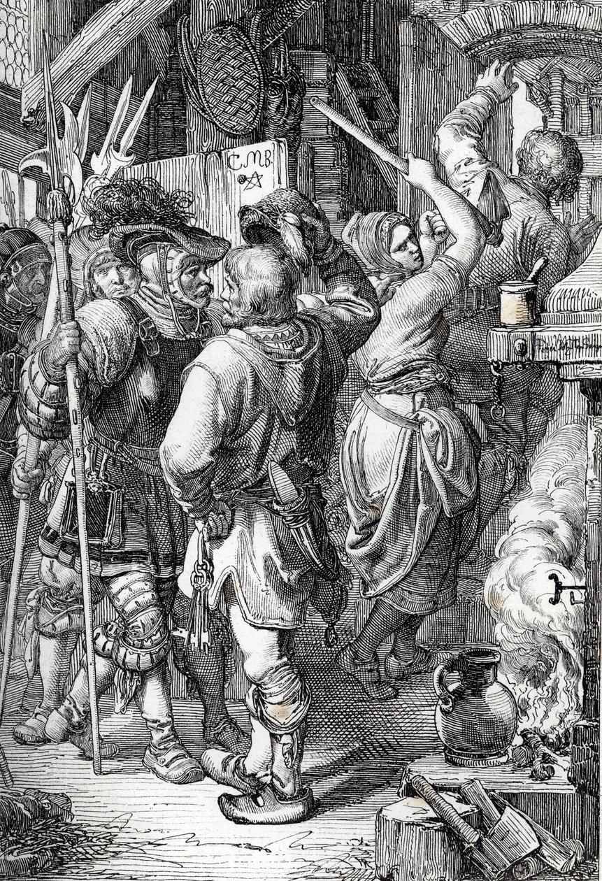 古斯塔夫一世瓦萨（或古斯塔夫瓦萨）（1496-1560）（未来的瑞典国王）伪装成农民逃离丹麦 作者 Peter Johann Nepomuck Geiger