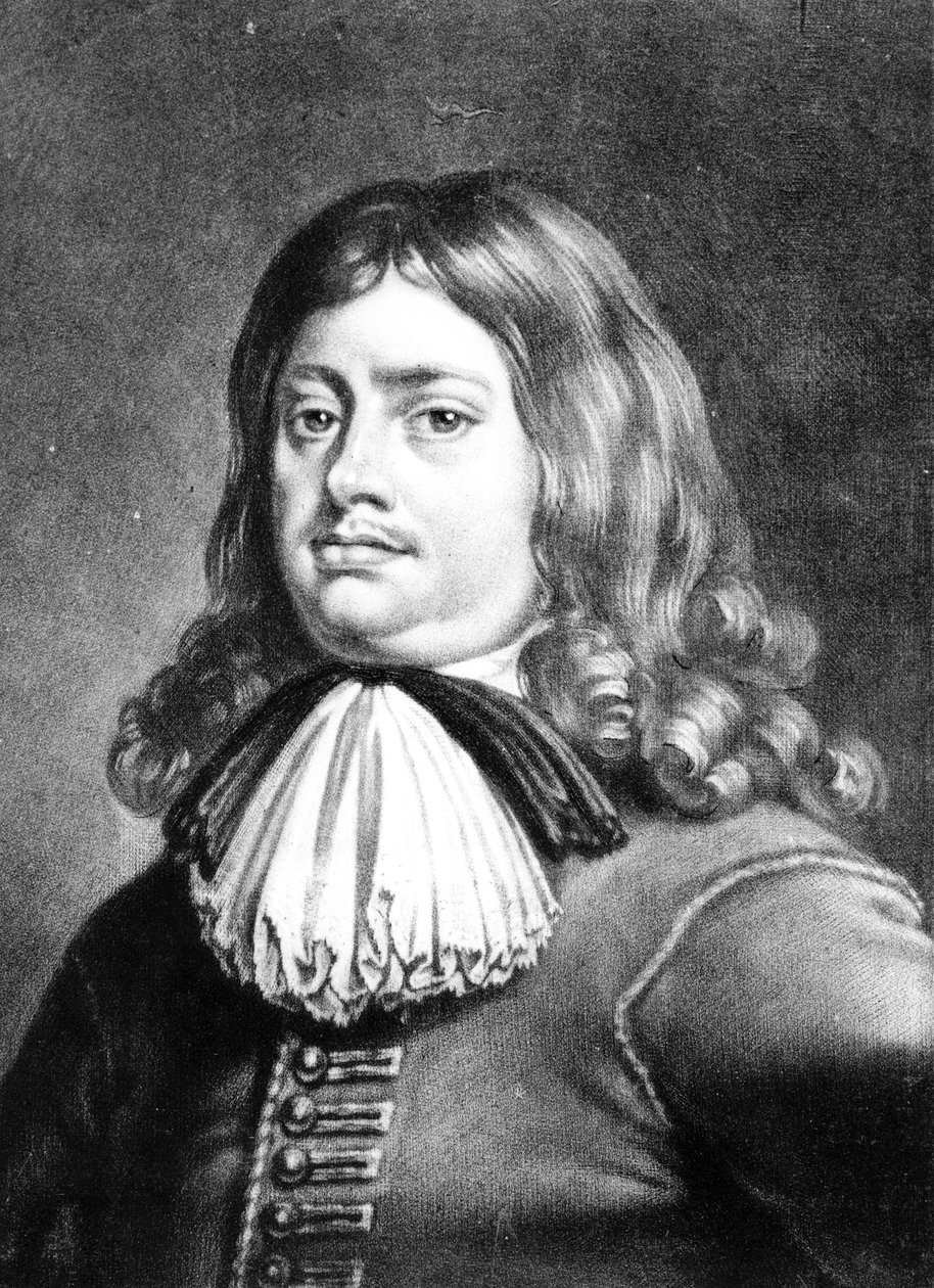 海军上将Earl Penn（1644-1718）插图来自“英国历史上杰出的人物肖像”，由Richard Earlom（1743-1822）（mezzotint）雕刻 作者 彼得·莱利
