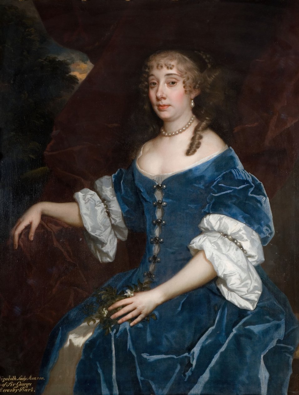伊丽莎白-蒙森女士的肖像，1680年。 作者 彼得·莱利