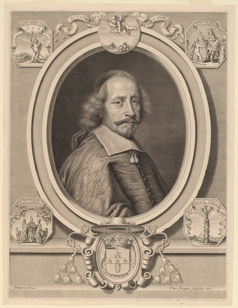 红衣主教儒勒-马扎然 作者 Peter Ludwig van Schuppen 在 Pierre Mignard I 之后