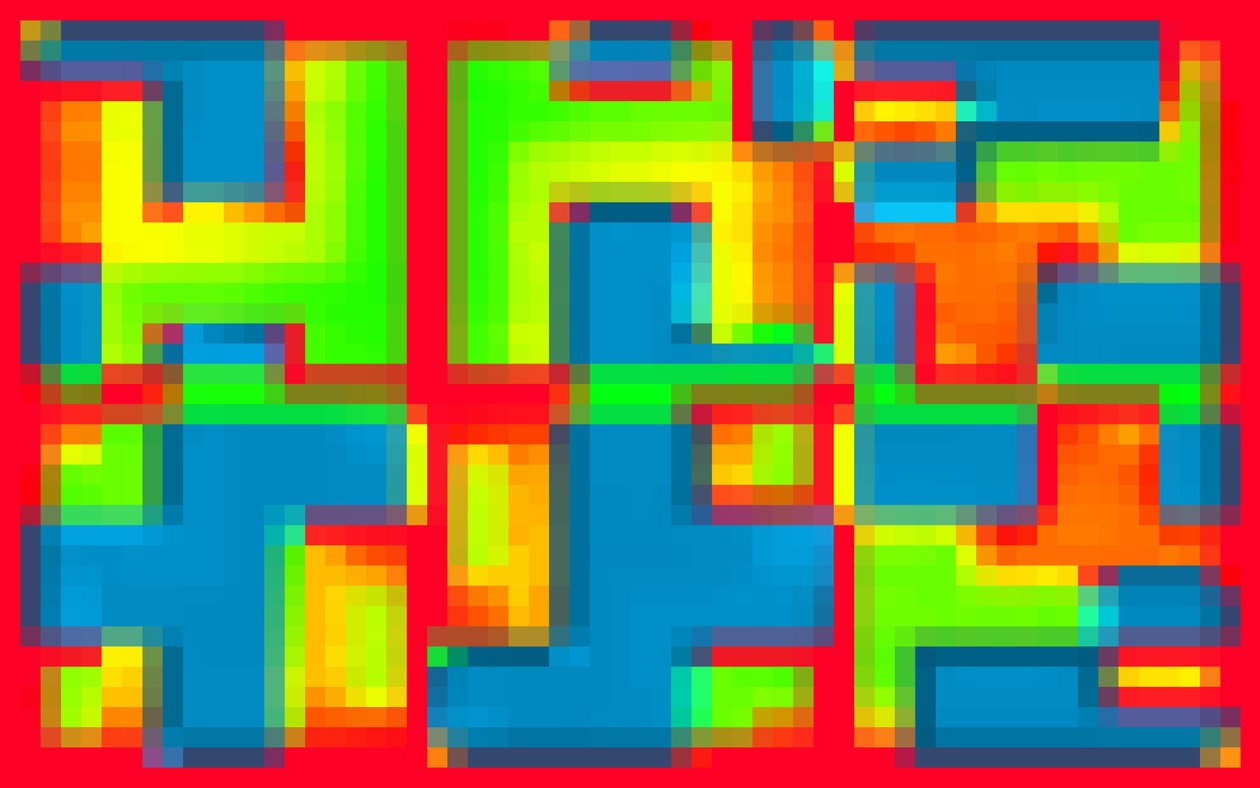 RED BORDELINE，2014，（数字图像） 作者 彼得麦克卢尔
