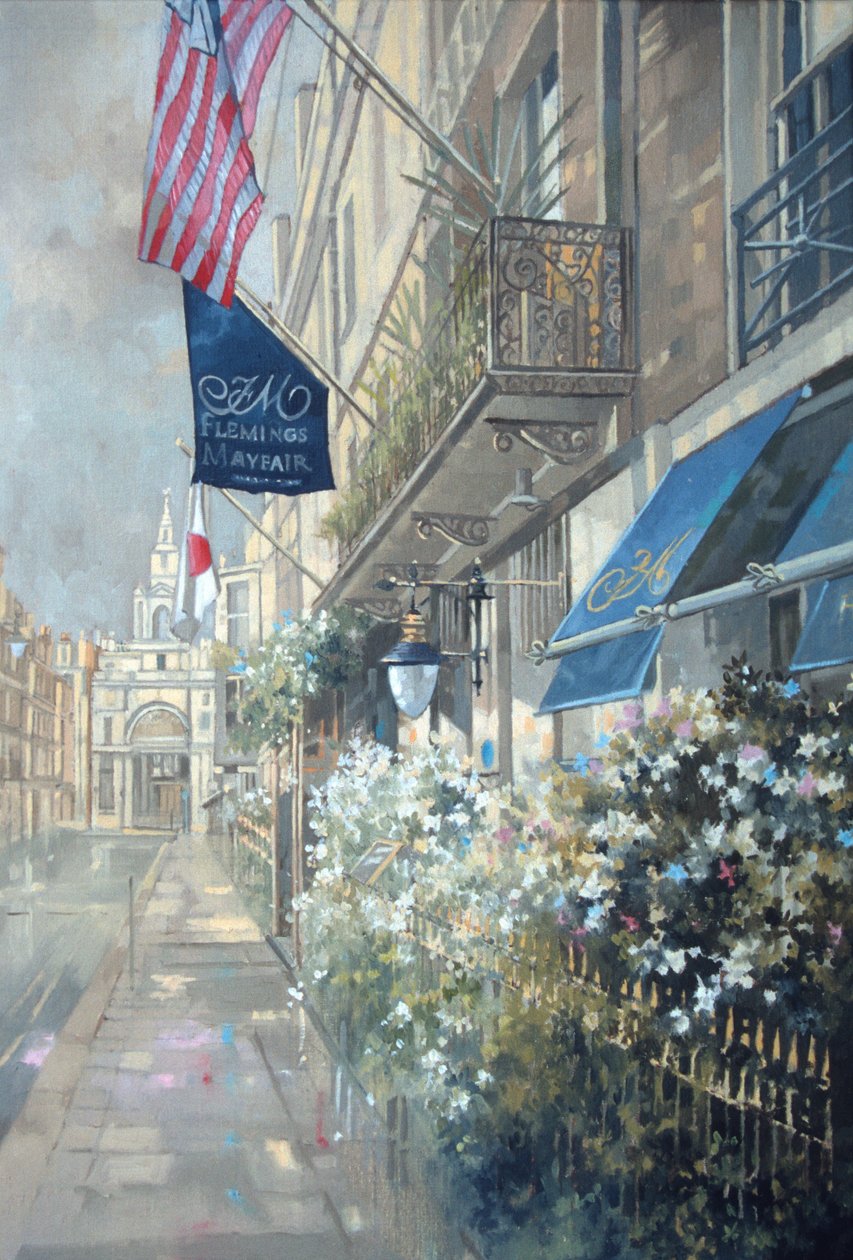 伦敦半月街弗莱明斯酒店（布面油画） 作者 彼得·米勒