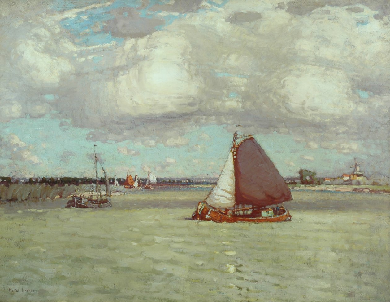荷兰河，c.1904（布面油画） 作者 彼得·莫法特·林德纳