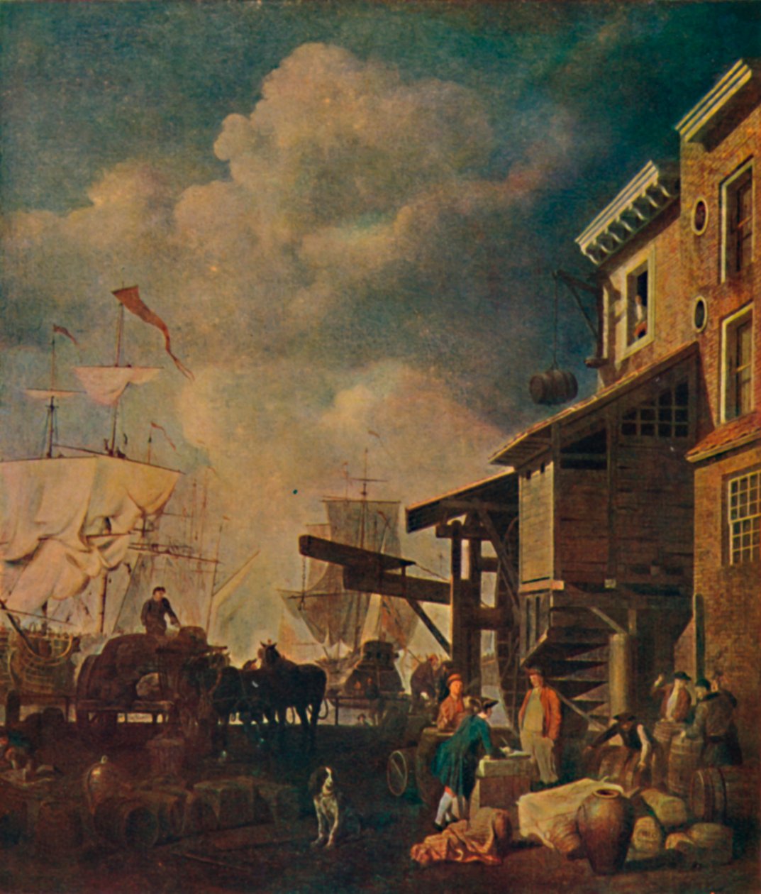 东印度老码头，伦敦桥，c1700-1740，1904年 作者 彼得·莫纳米