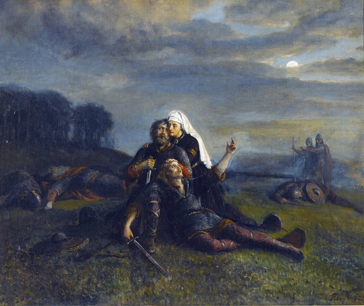 Bataille de Stiklestad（1030 年 7 月 29 日） - 战后 - Peter Nicolai Arbo（1831-1892）， - 布面油画，51x61,5 - 私人收藏 作者 彼得·尼古拉·阿尔博