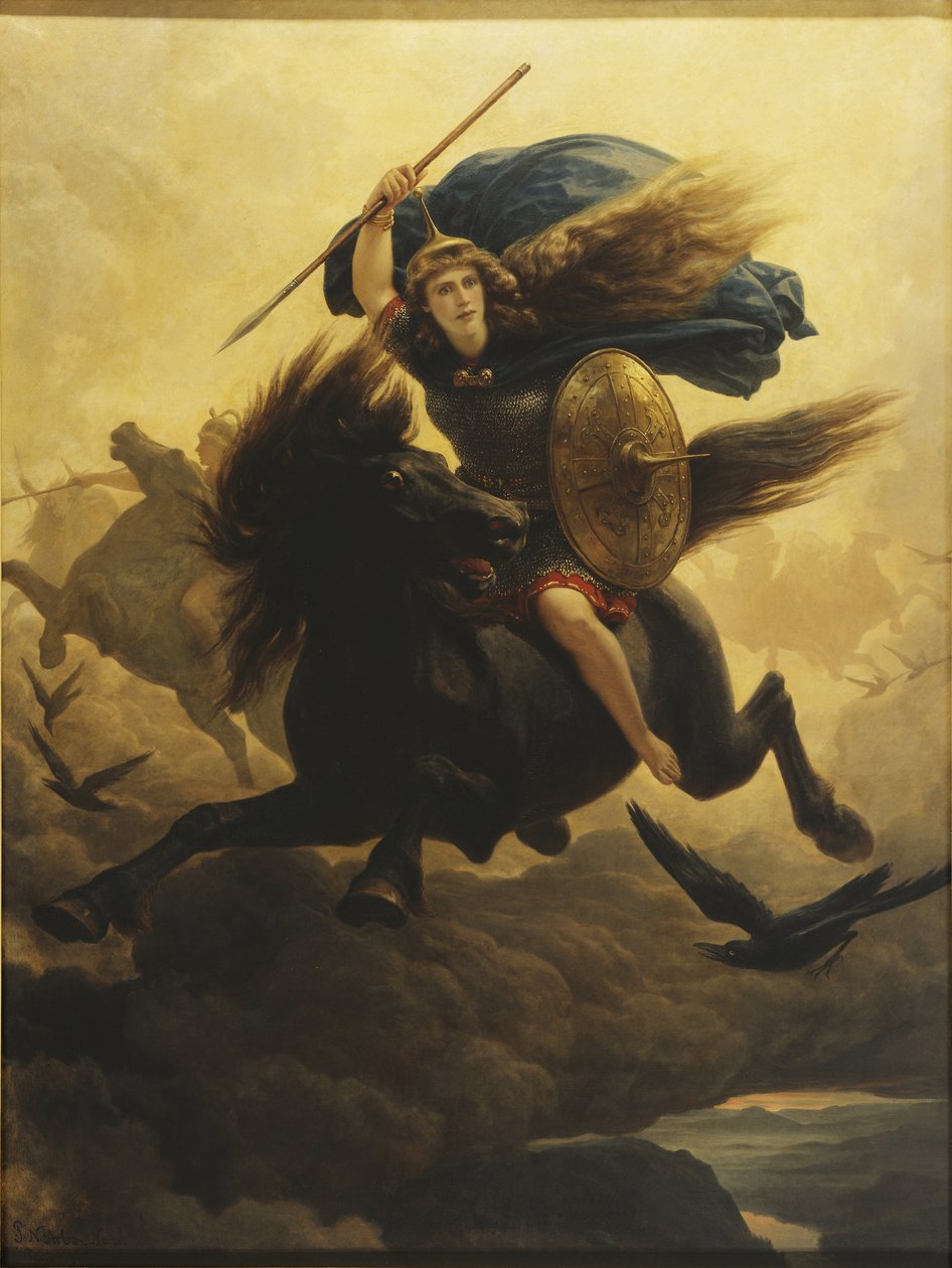 Les valkyries - The Walkueren (Valkyrien), by Arbo, Peter Nicolai (1831-1892). Oil on canvas 作者 彼得·尼古拉·阿尔博