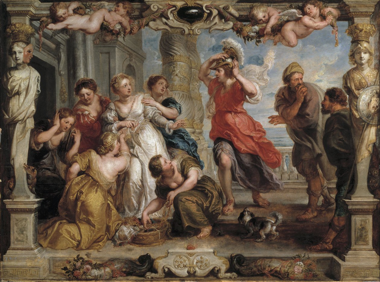 尤里西斯（1630-1635）在斯凯罗斯（Skyros）的Lycomedes的女儿中发现了跟腱 作者 彼得·保罗·鲁本斯