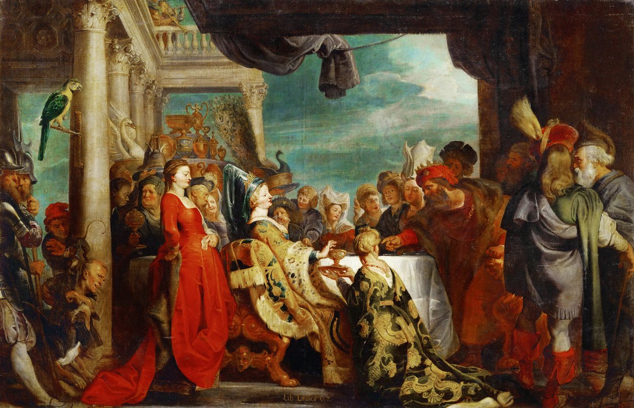 Alboin (vers 530-572) et Rosemonde (morte 572) - Alboin and Rosamund - Pieter Paul Rubens (1577-1640)。 布面油画，c。 1615. 尺寸：132x202 厘米。 维也纳艺术史博物馆 作者 彼得·保罗·鲁本斯