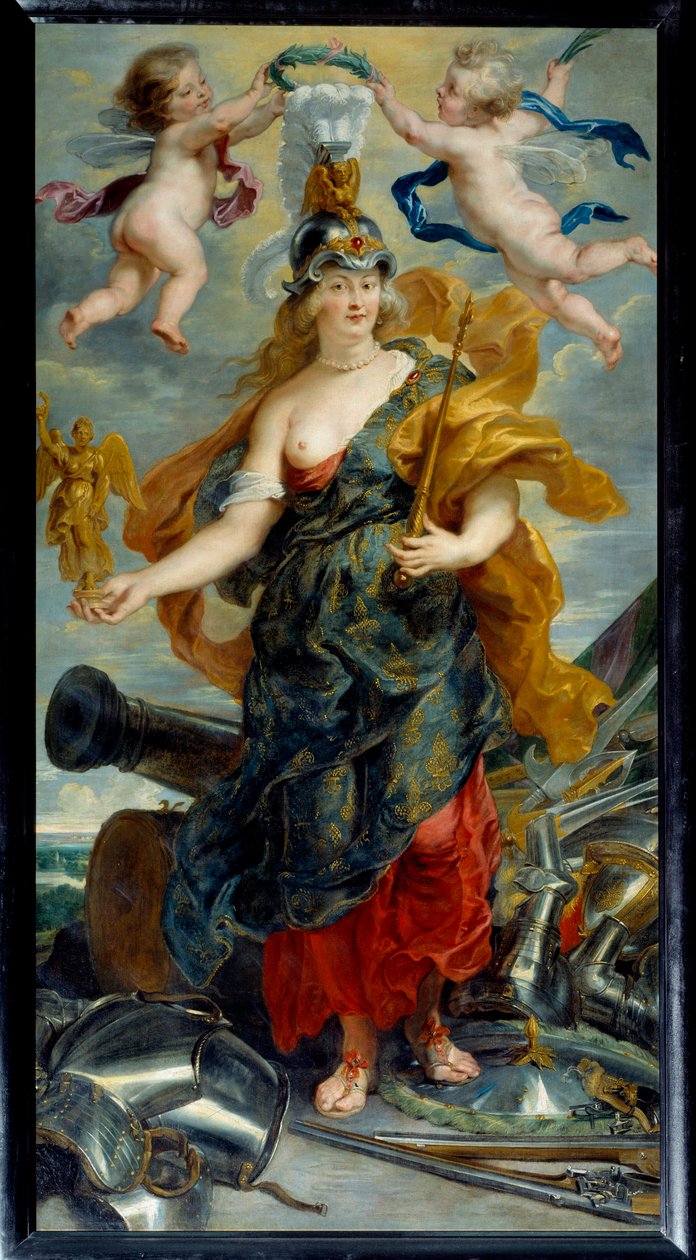 美第奇斯的循环：“”法国女王玛丽·德·美第奇斯的全长肖像（1573-1642）”皮埃尔·保罗（皮埃尔·保罗）鲁本斯（或彼得·保罗或佩特鲁斯·保卢斯）（1577-1640）的绘画(ec .flam.) 1621 太阳。 2.76x1.49 米 作者 彼得·保罗·鲁本斯