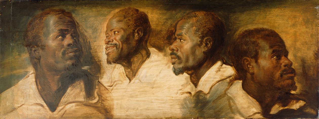 男性头部的四项研究，c.1617-1620 作者 彼得·保罗·鲁本斯