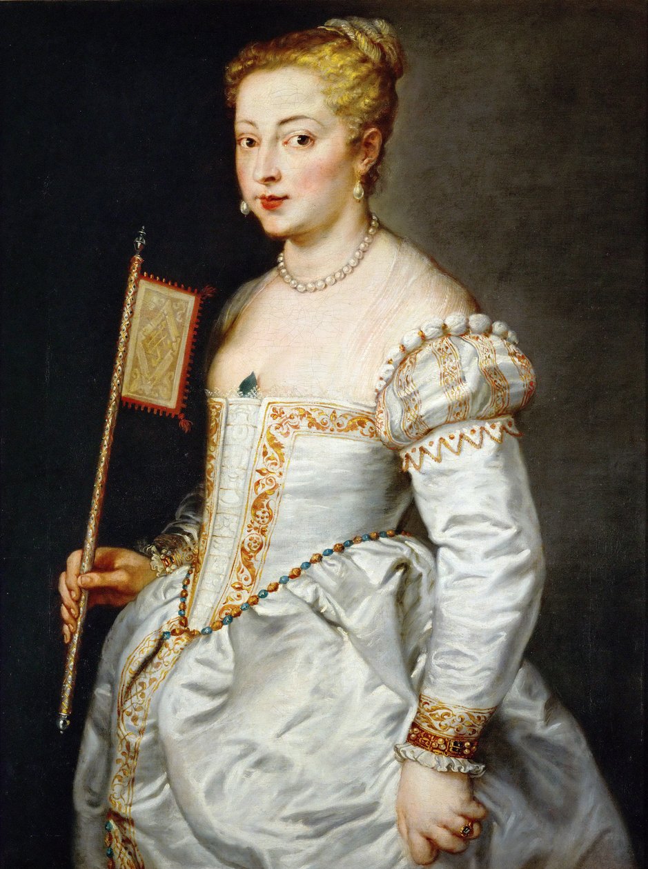 有风扇的女孩，ca。 1628-1629 作者 彼得·保罗·鲁本斯