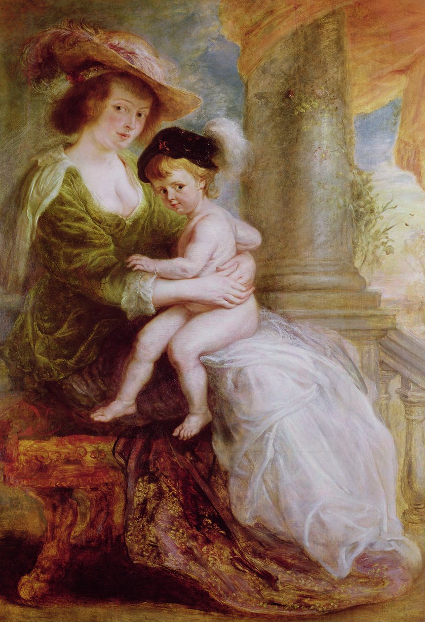 Helene Fourment（1614-73）和她的儿子Frans（面板上的油） 作者 彼得·保罗·鲁本斯