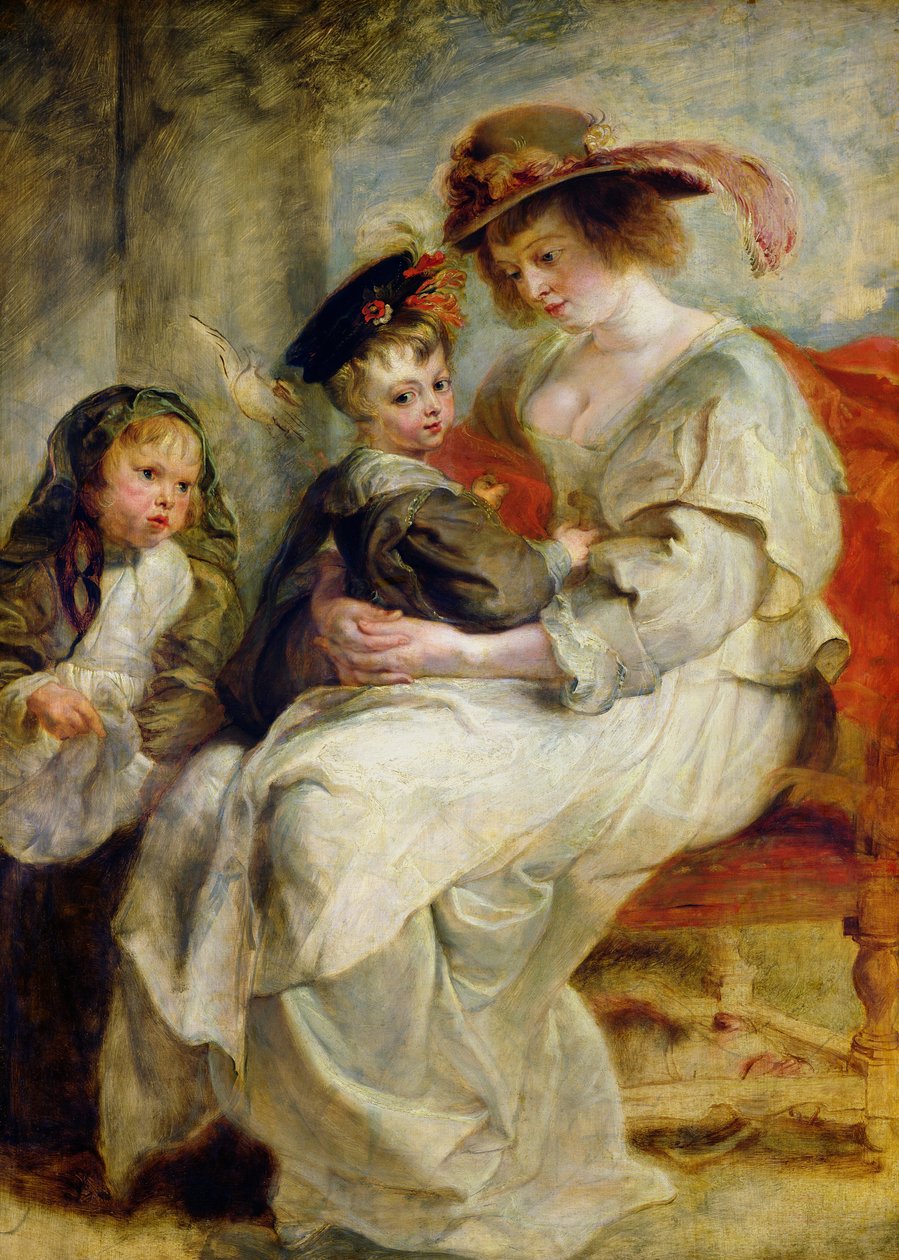 Helene Fourment（1614-73）和她的两个孩子，Claire-Jeanne和Francois，c.1636-37 作者 彼得·保罗·鲁本斯